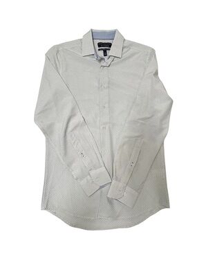 Report Collection White Micro Dot Dress Shirt - Men's Long Sleeve